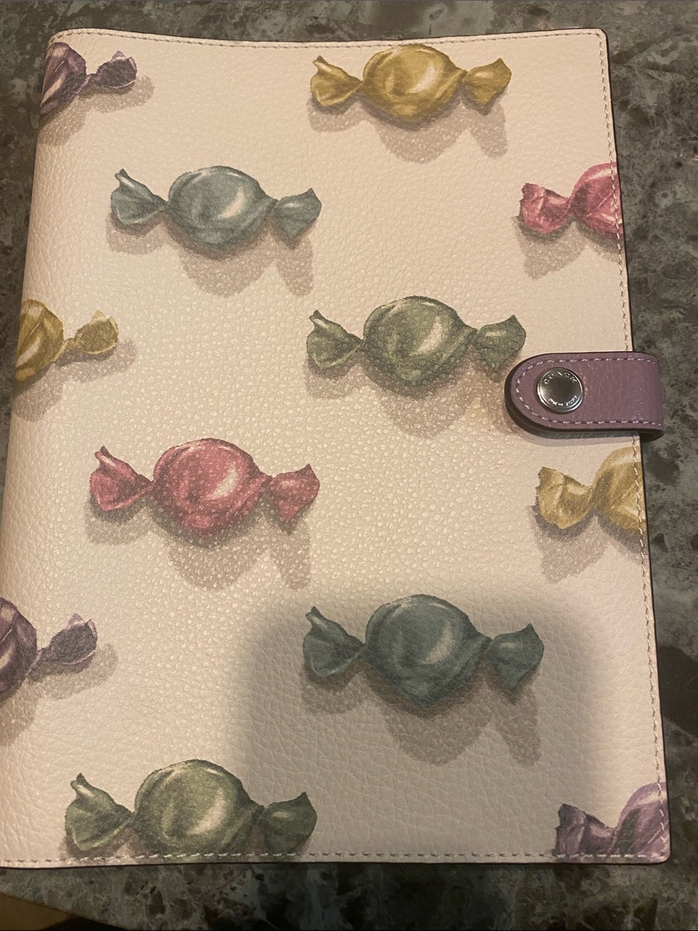 Coach Pink Candy Print Organizer Folio with Multicolor Accents
